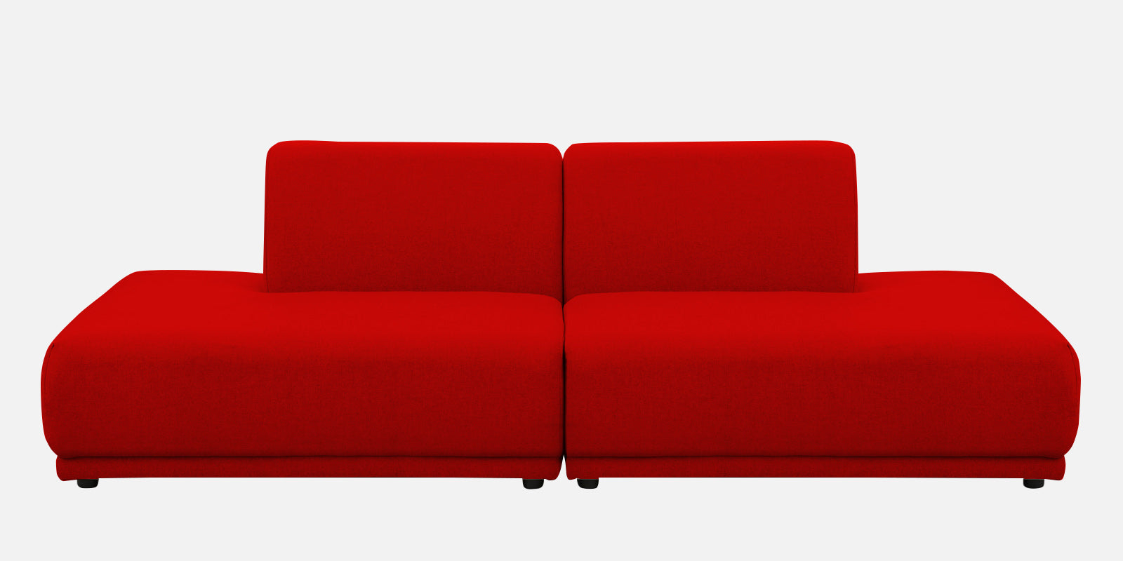Adam Fabric RHS Sectional Sofa (3+Ottoman Lounger) In Ruby Red Colour - Febonic Living