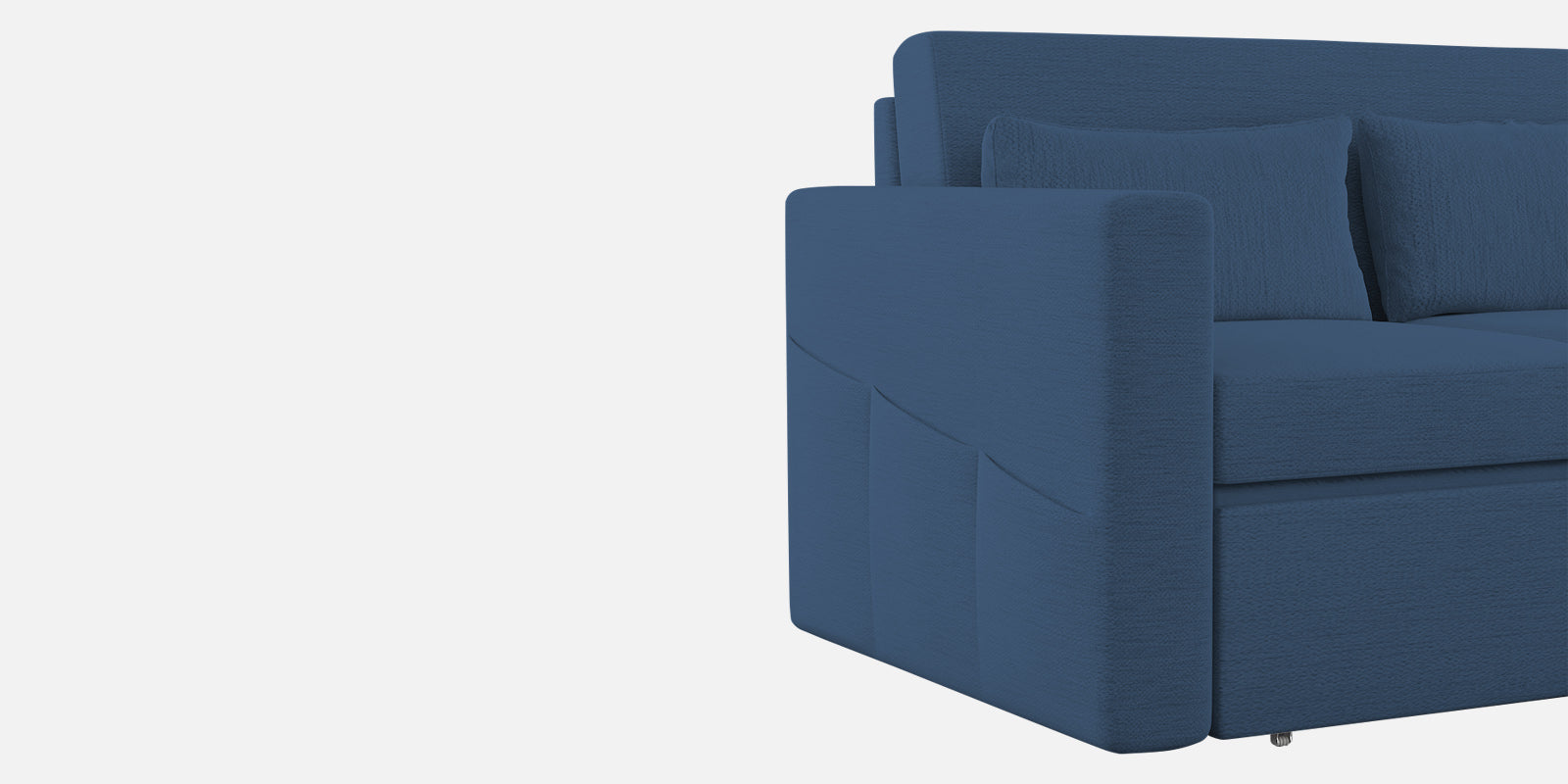 River Fabric 3 Seater Pull Out Sofa Cum Bed In Light Blue Colour - Febonic Living