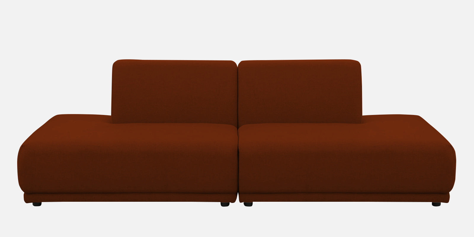 Adam Fabric RHS Sectional Sofa (3+Ottoman Lounger) In Burnt Orange Colour - Febonic Living