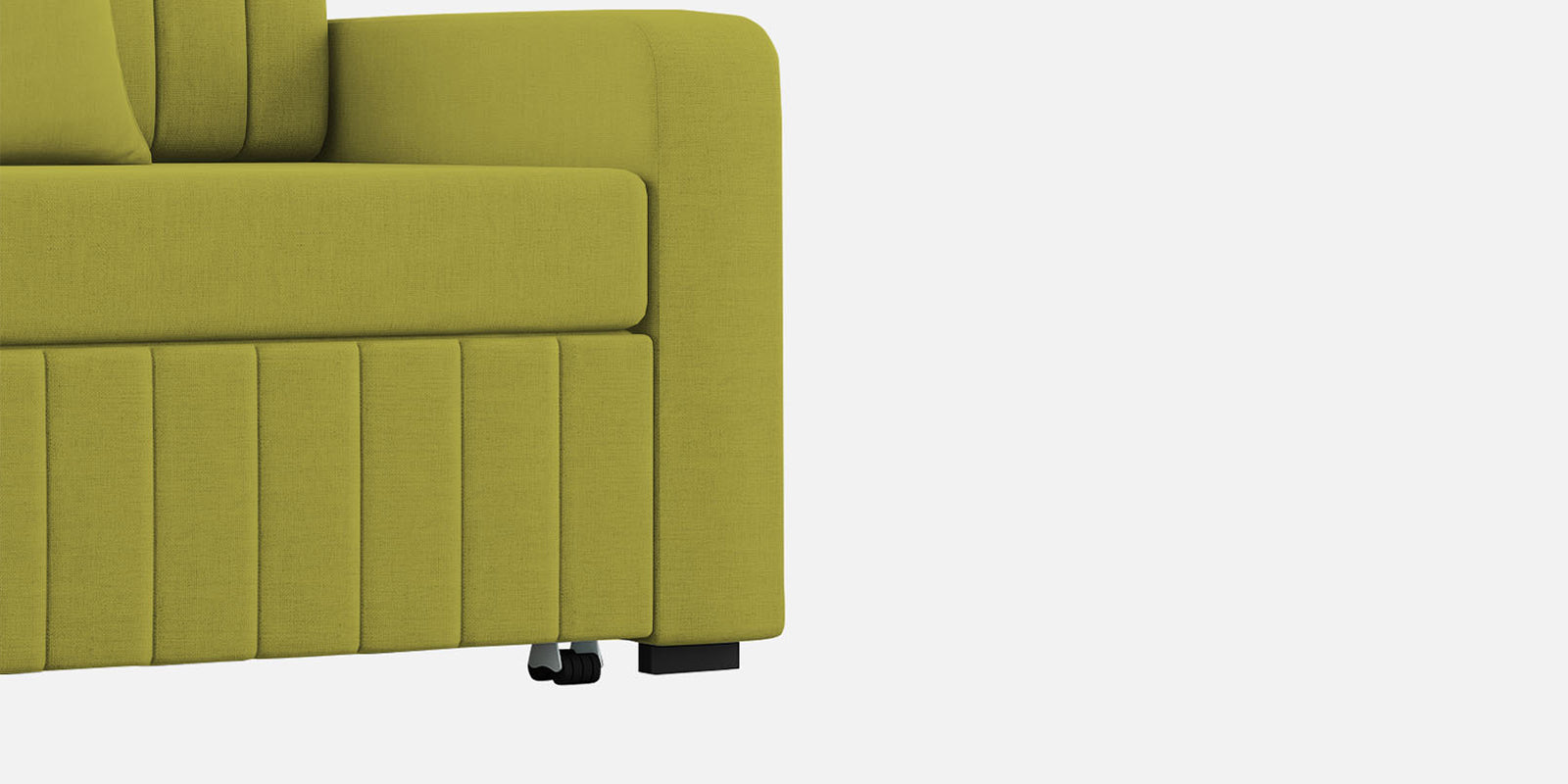 Calra Fabric 3 Seater Pull Out Sofa Cum Bed In Parrot Green Colour With Storage - Febonic Living