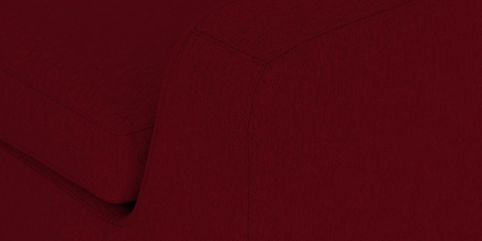 Freedom Velvet 6 Seater RHS Corner Sofa In Cherry Red Colour With Ottoman - Febonic Living