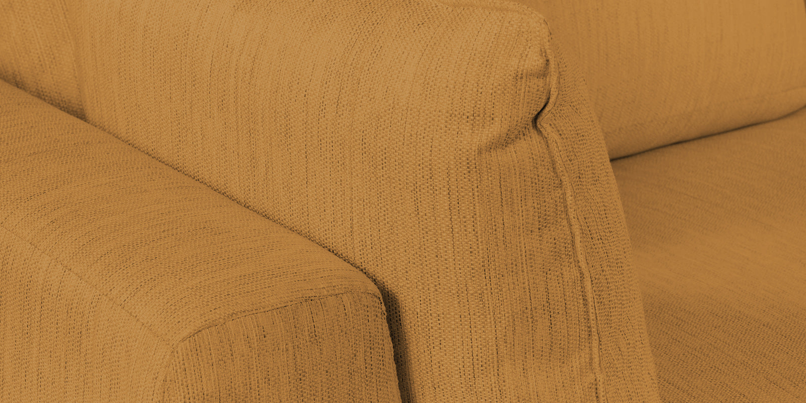 Ziggy Fabric RHS Sectional Sofa (3+Lounger) In Corn Yellow Colour - Febonic Living