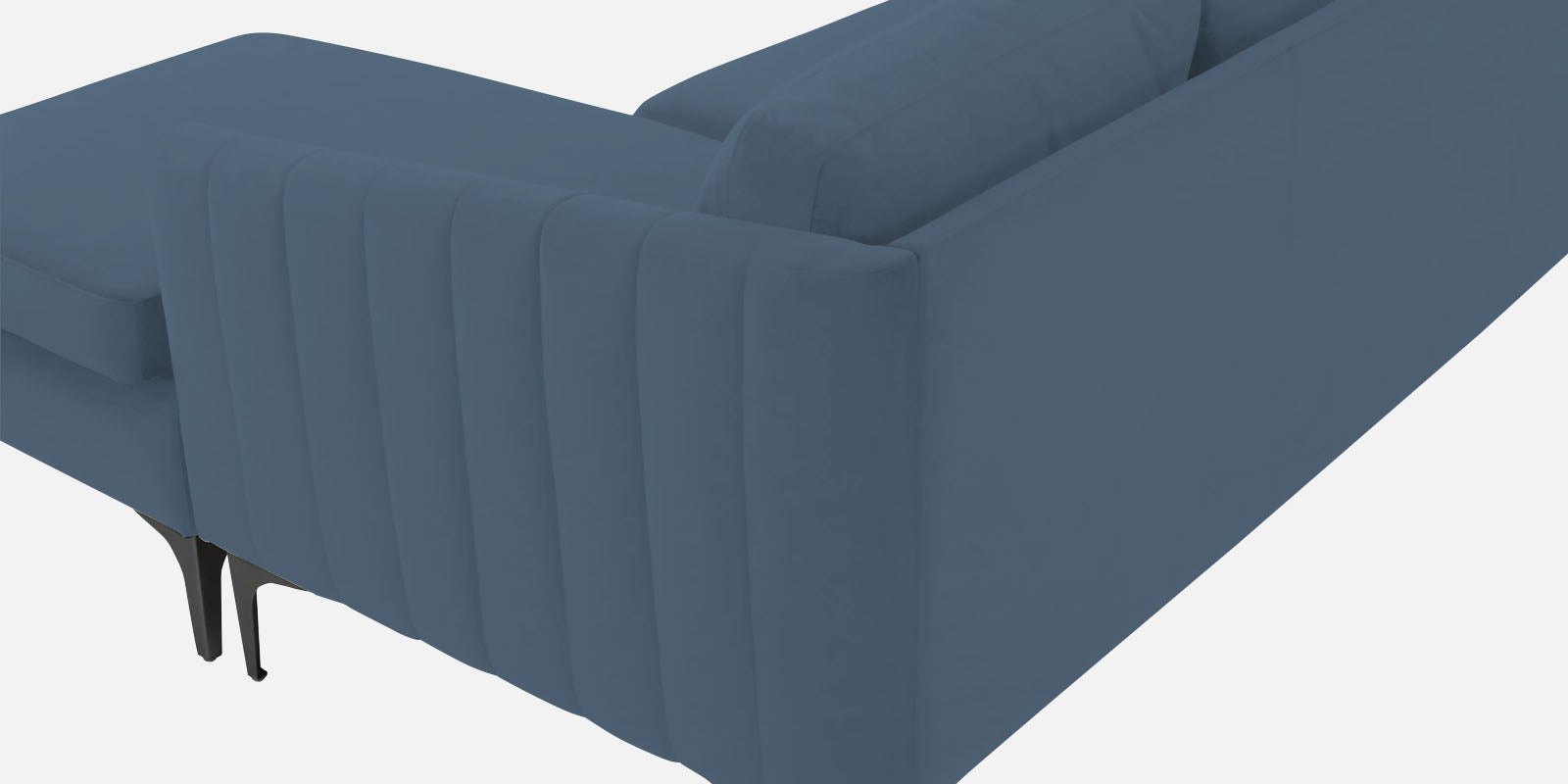 Haru Fabric LHS Sectional Sofa (2+Lounger) In Oxford Blue Colour - Febonic Living