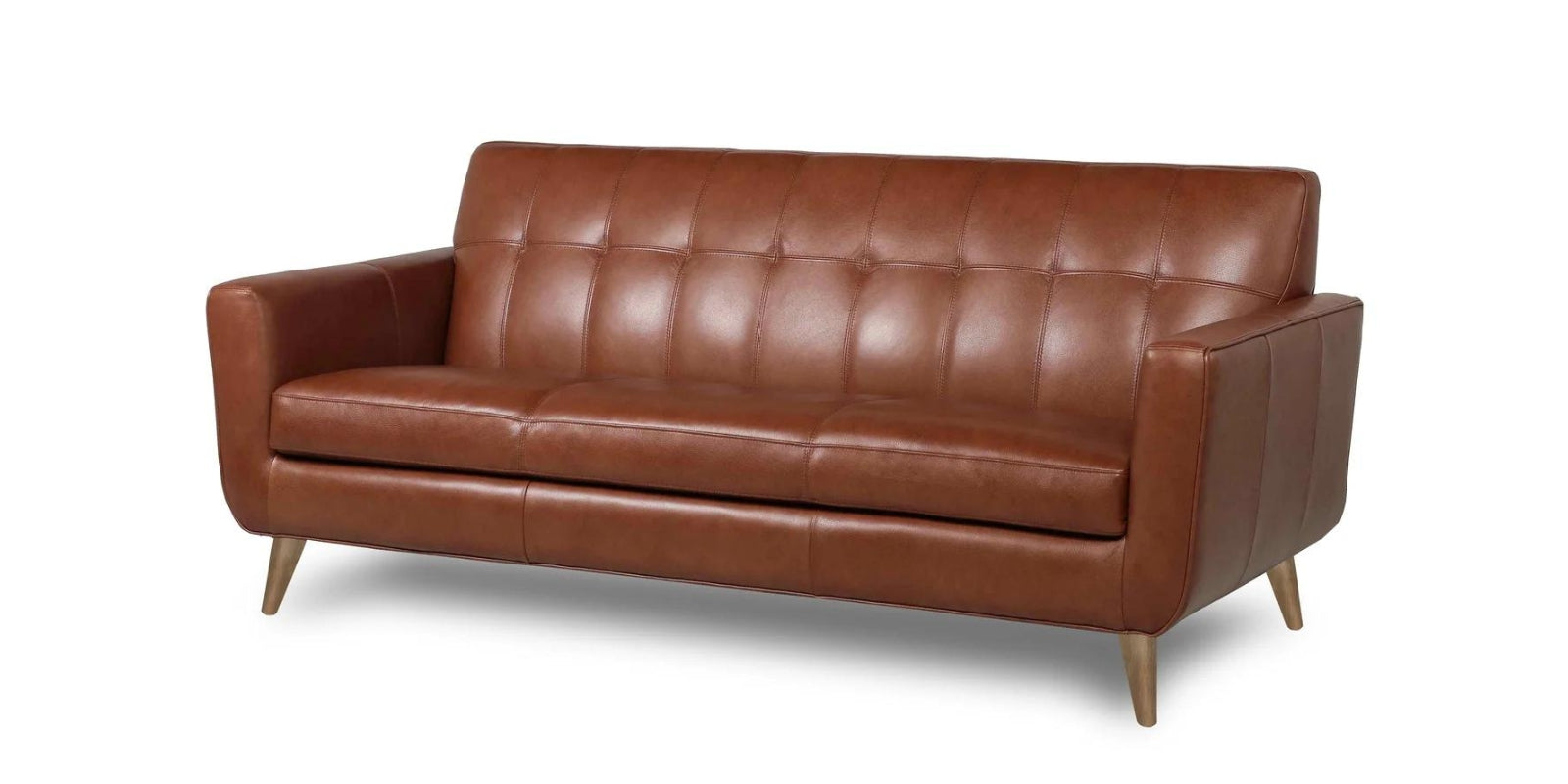 Cori Leatherette 3 Seater Sofa in Brown Finish