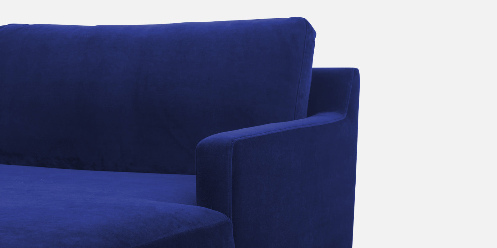 Jones Velvet LHS Sectional Sofa (3+Lounger) In Imperial Blue Colour - Febonic Living