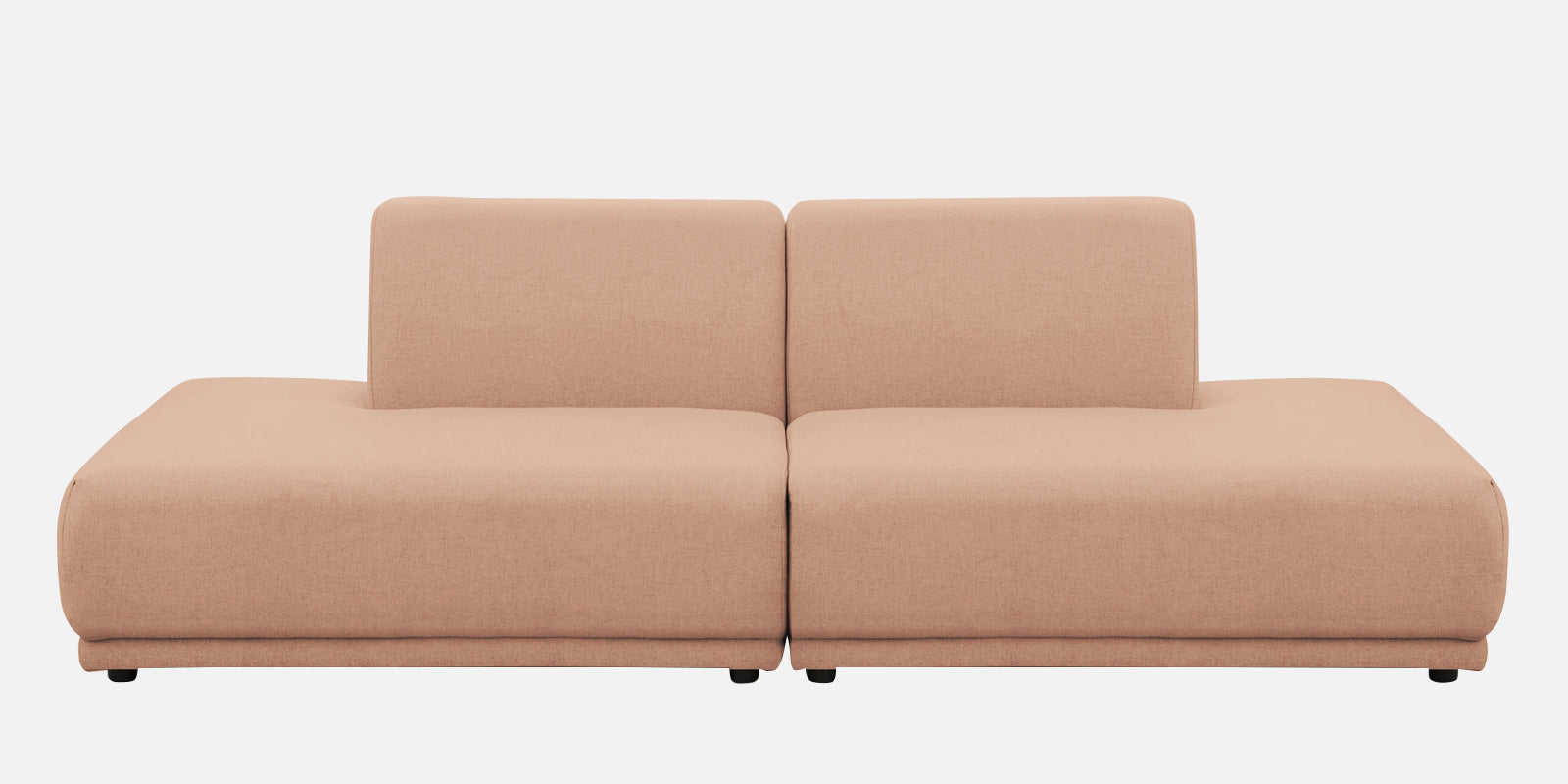 Adam Fabric RHS Sectional Sofa (3+Ottoman Lounger) In Cosmic Beige Colour - Febonic Living
