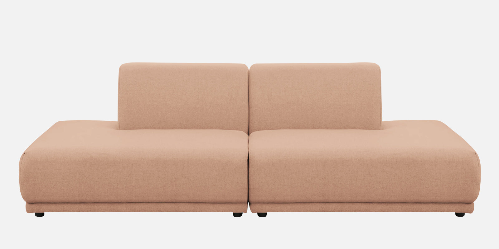 Adam Fabric LHS Sectional Sofa (3+Ottoman Lounger) In Cosmic Beige Colour - Febonic Living