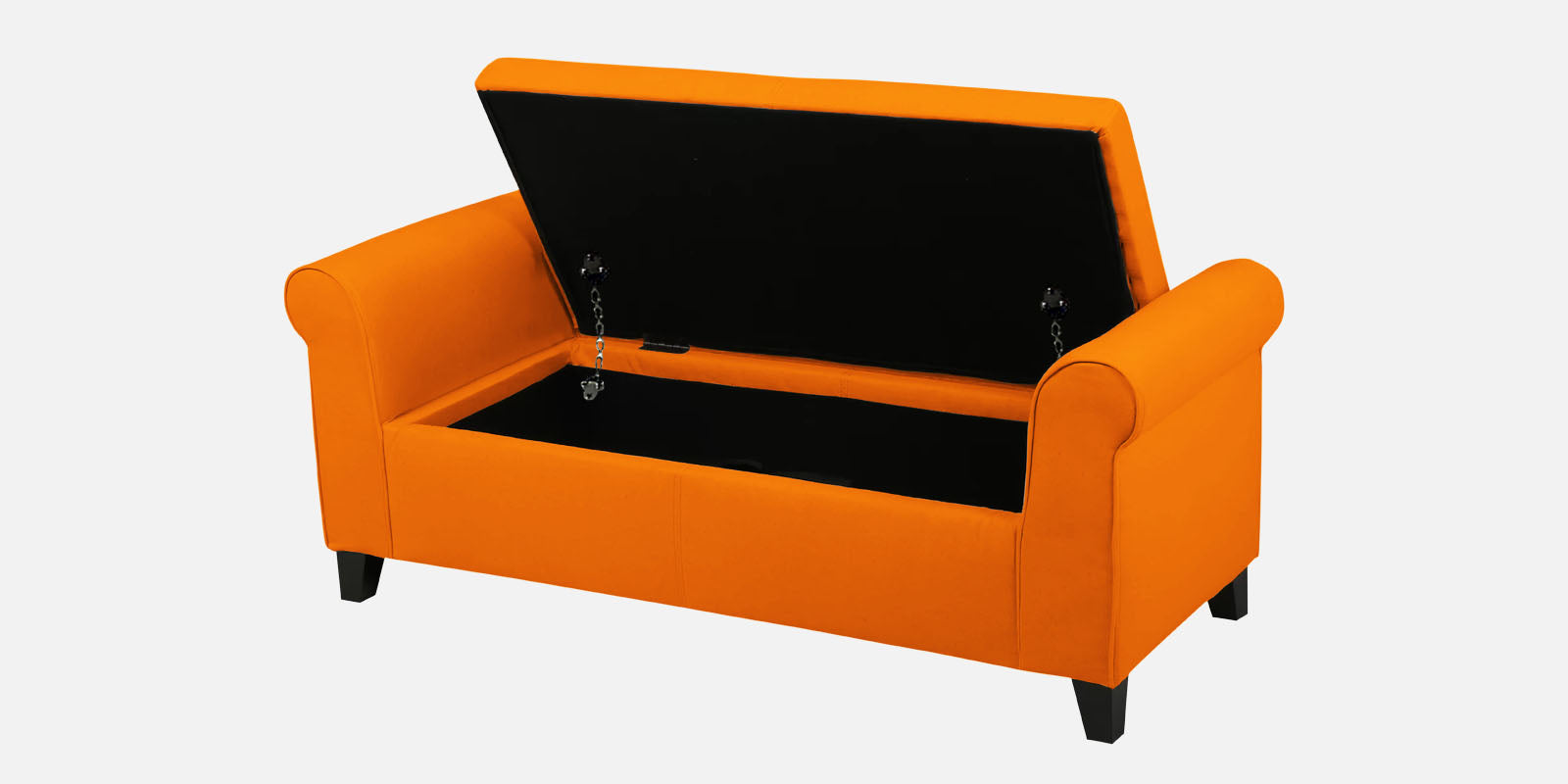 Molo Fabric 3 Seater Recamier In Vivid Orange Colour With Storage - Febonic Living