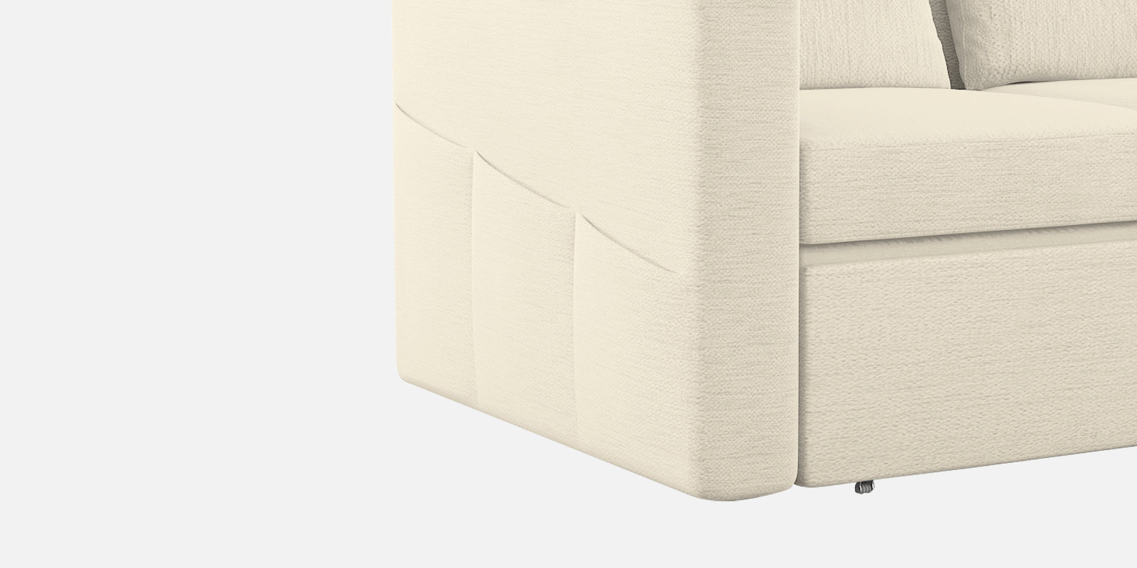 River Fabric 2 Seater Pull Out Sofa Cum Bed In ivory cream Colour - Febonic Living