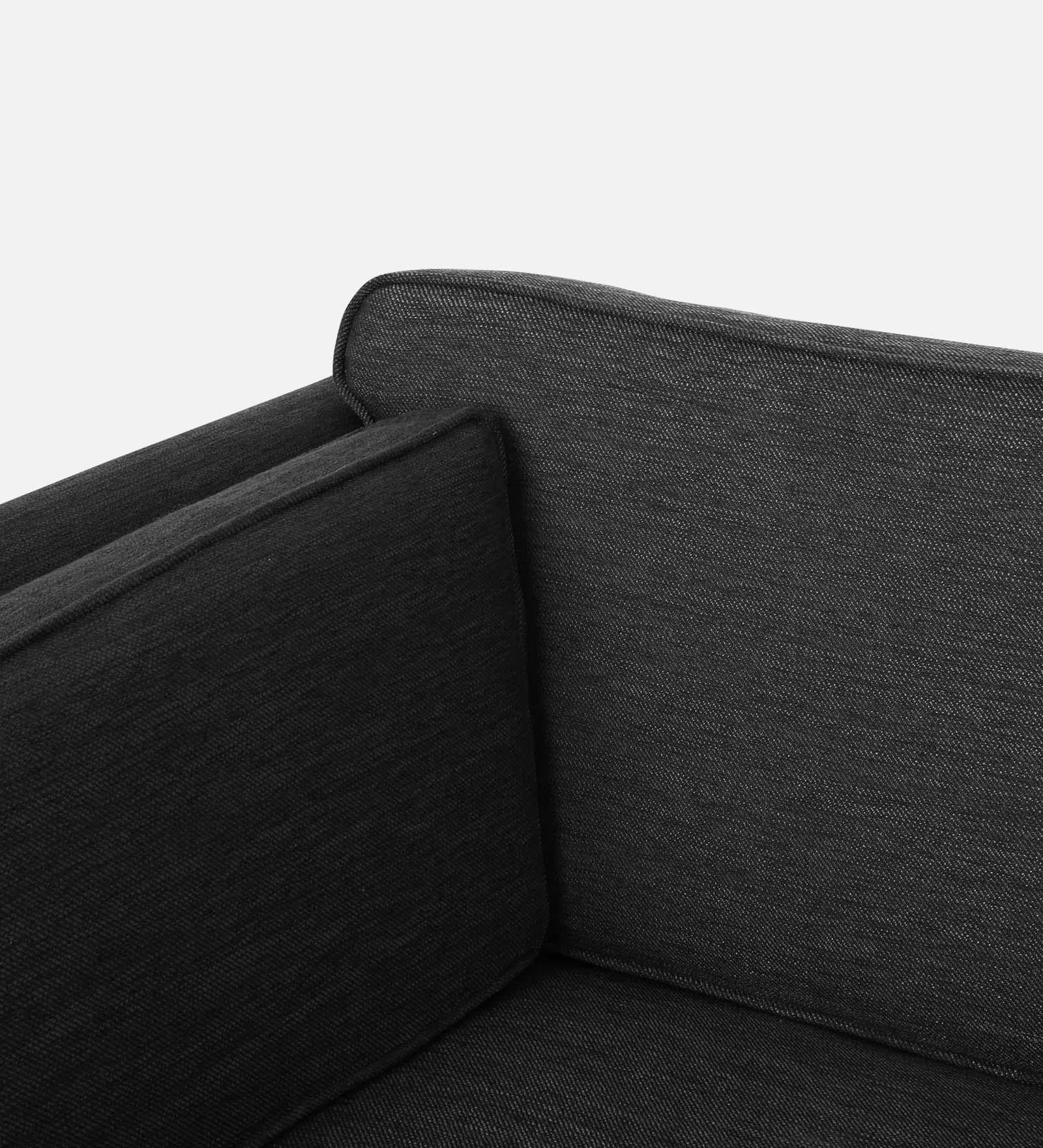 Nigar Fabric 1 Seater Sofa in Charcoal Grey Colour