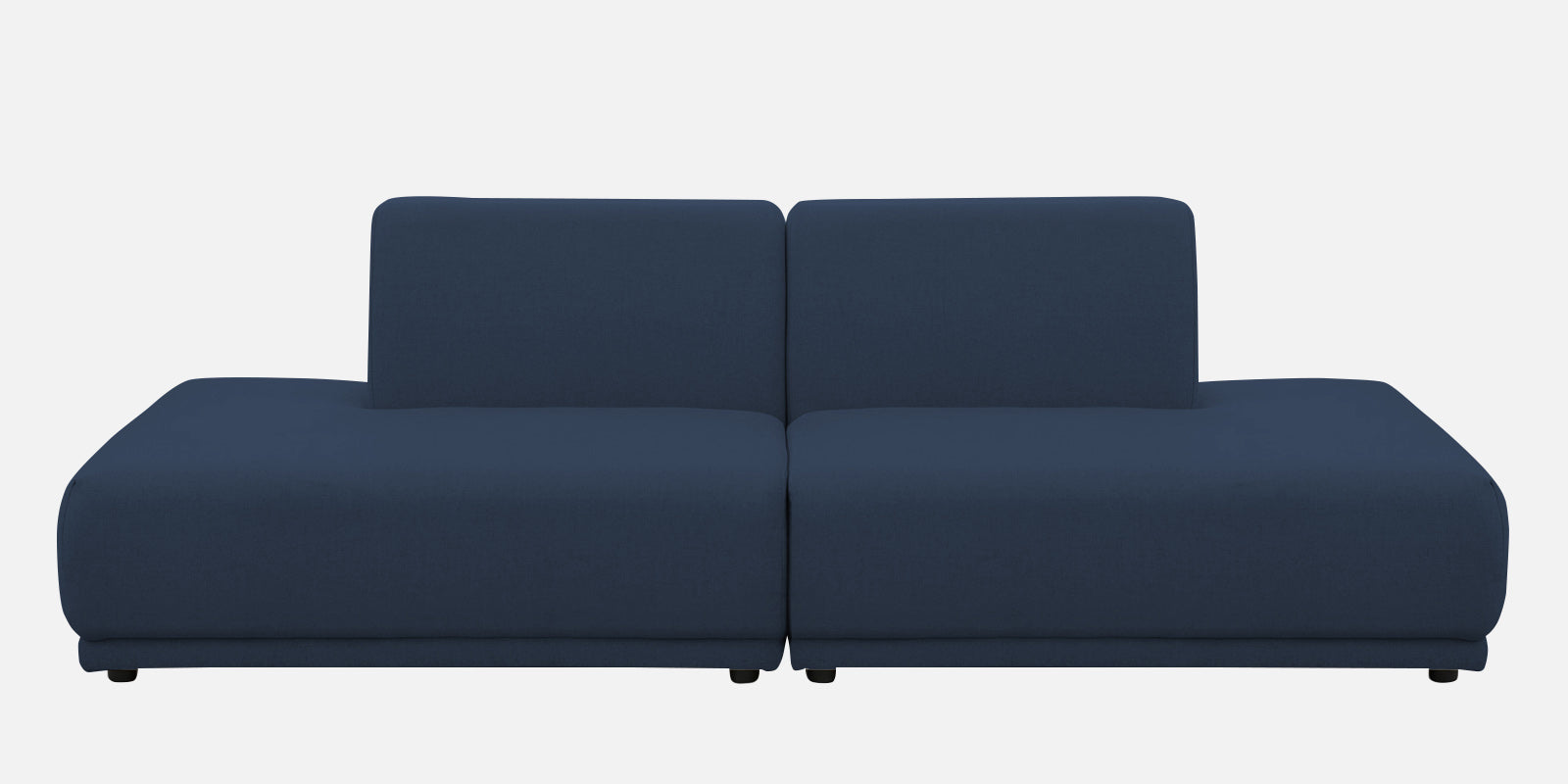 Adam Fabric RHS Sectional Sofa (3+Ottoman Lounger) In Denim Blue Colour - Febonic Living