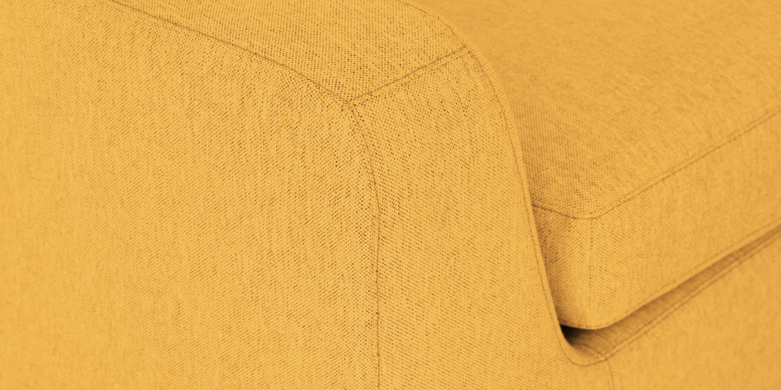 Freedom Velvet 6 Seater LHS Corner Sofa In Turmeric Yellow Colour With Ottoman - Febonic Living