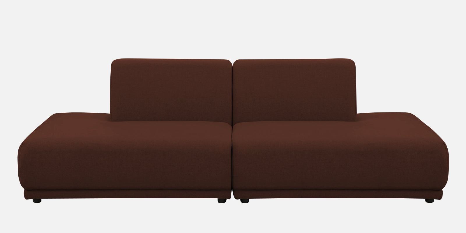 Adam Fabric LHS Sectional Sofa (3+Ottoman Lounger) In Coffee Brown Colour - Febonic Living