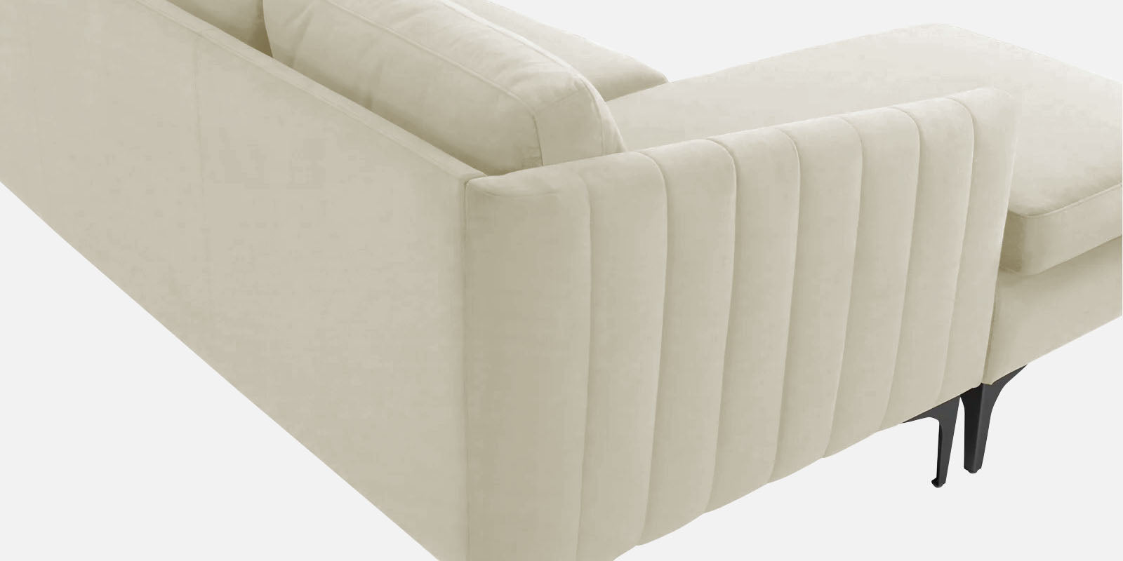 Haru Fabric RHS Sectional Sofa (2+Lounger) In Warm White Colour - Febonic Living