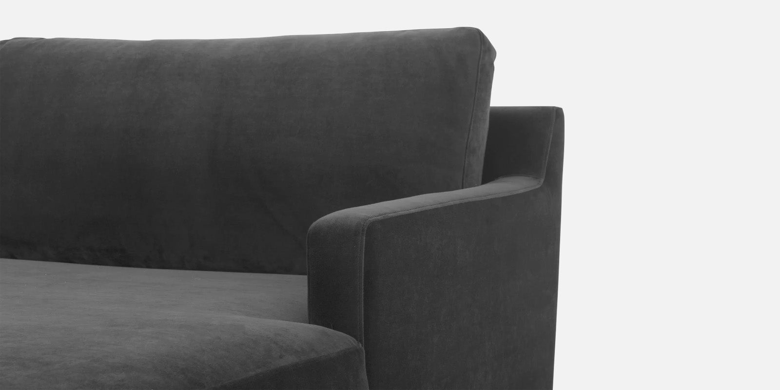 Jones Velvet LHS Sectional Sofa (3+Lounger) In Hory Grey Colour - Febonic Living