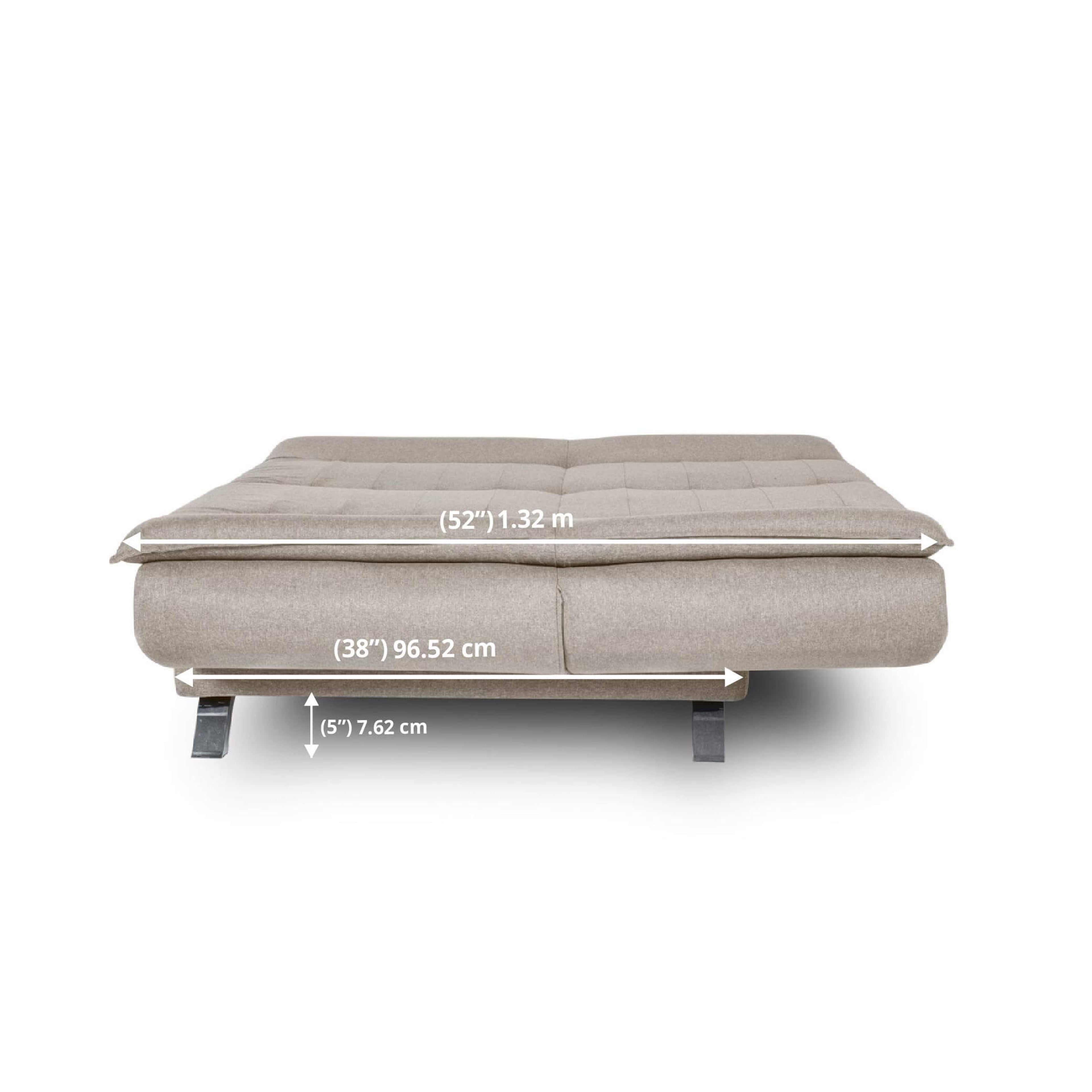 Amoeba Fabric Convertible Sofa Cum Bed In Ash Grey Colour - Febonic Living