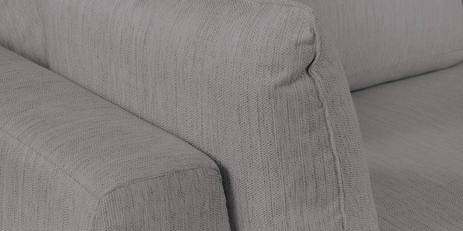 Ziggy Fabric RHS Sectional Sofa (3+Lounger) In Silver Grey Colour - Febonic Living