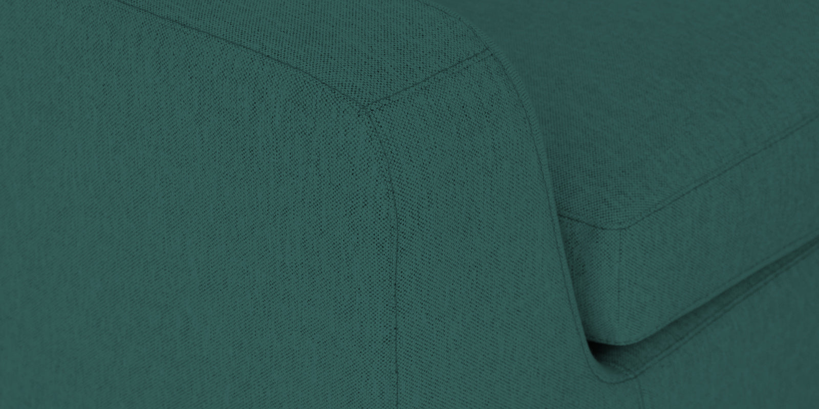 Freedom Velvet 6 Seater LHS Corner Sofa In Pine Green Colour With Ottoman - Febonic Living