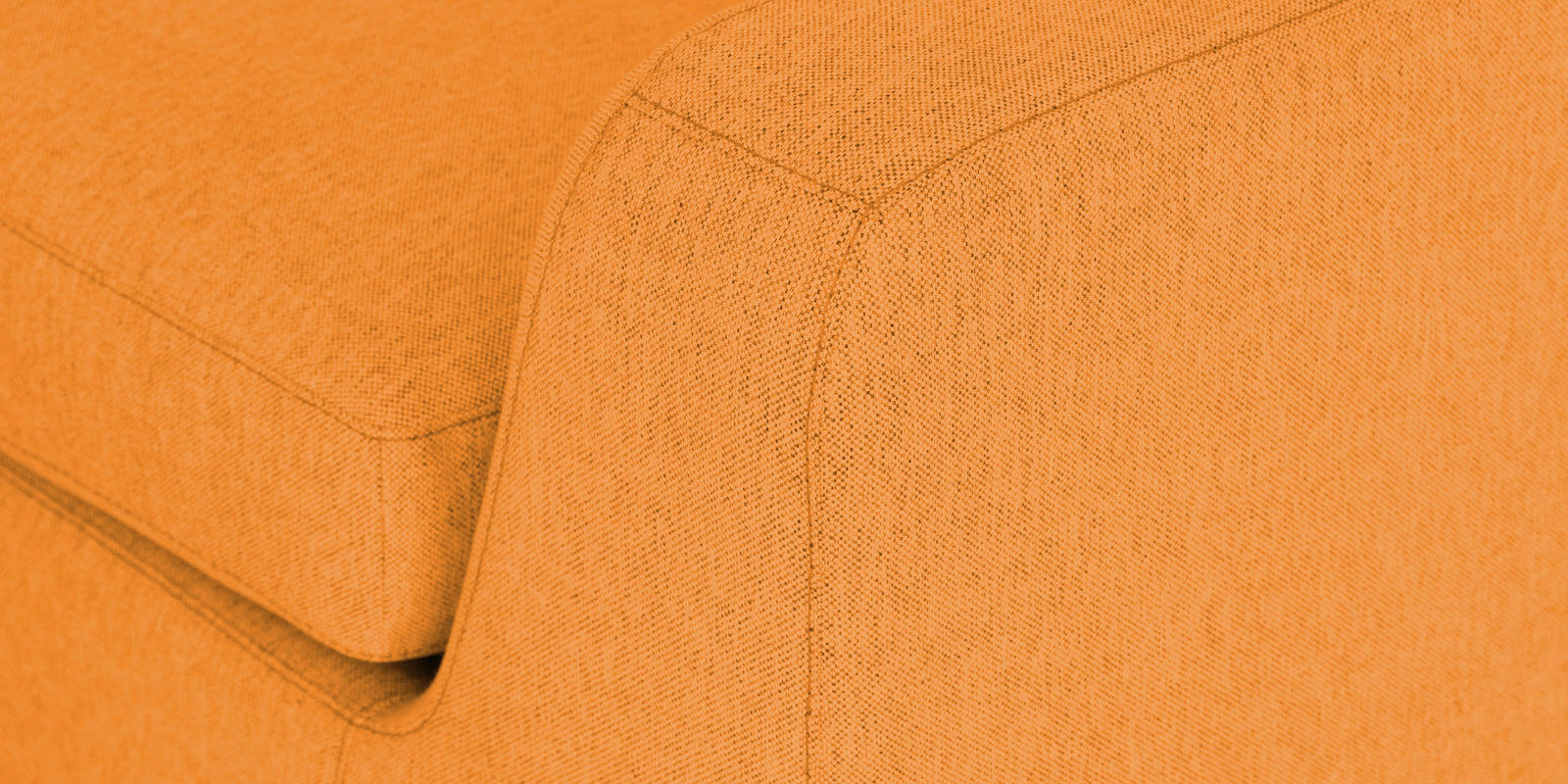 Freedom Velvet 6 Seater RHS Corner Sofa In Tangerine Orange Colour With Ottoman - Febonic Living