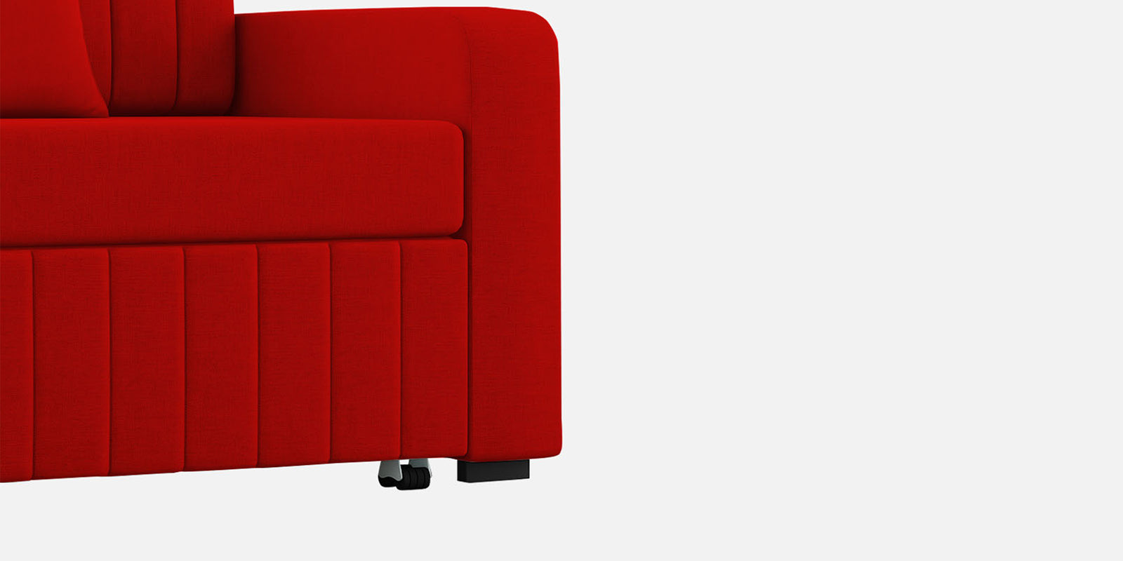 Calra Fabric 3 Seater Pull Out Sofa Cum Bed In Ruby Red Colour With Storage - Febonic Living