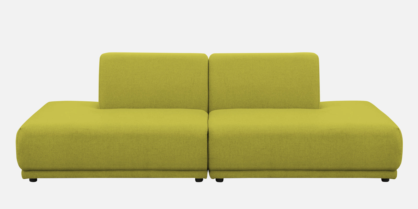 Adam Fabric LHS Sectional Sofa(3+Ottoman Lounger) In Parrot Green Colour - Febonic Living