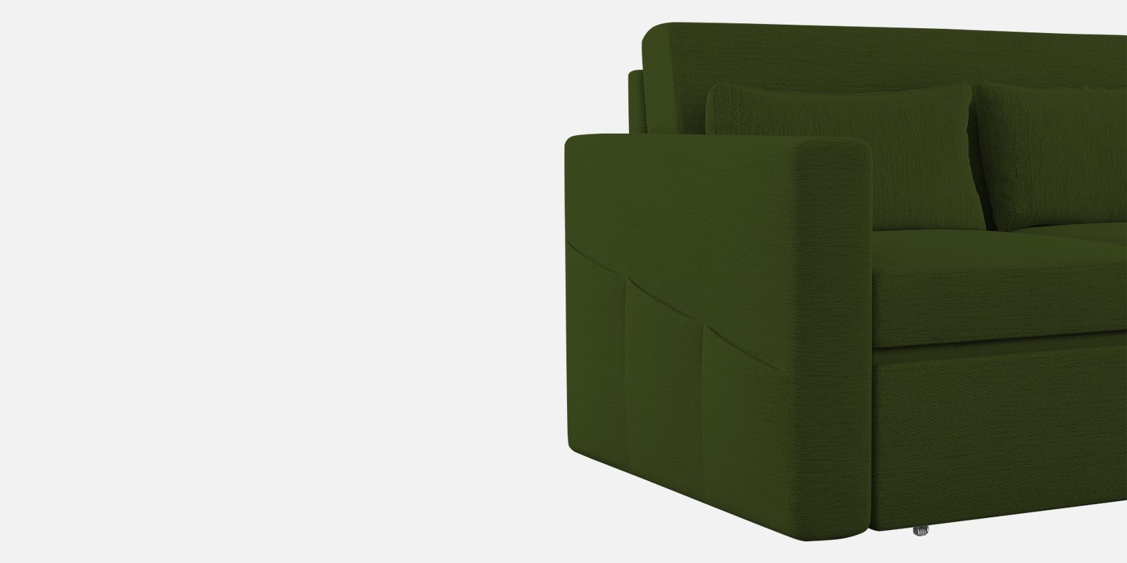 River Fabric 3 Seater Pull Out Sofa Cum Bed In Olive Green Colour - Febonic Living