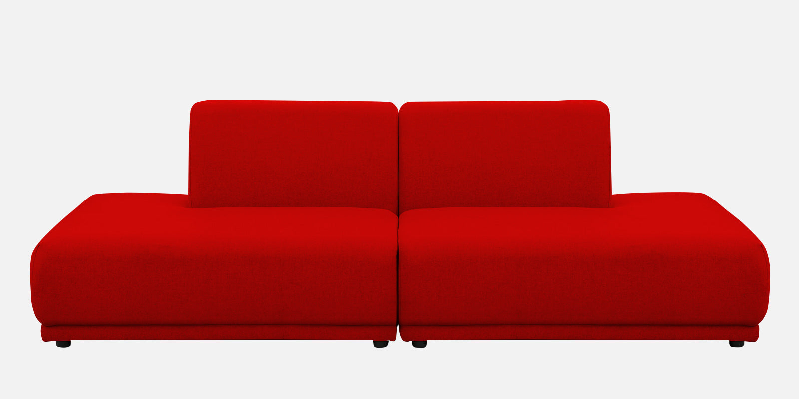 Adam Fabric LHS Sectional Sofa (3+Ottoman Lounger) In Ruby Red Colour - Febonic Living
