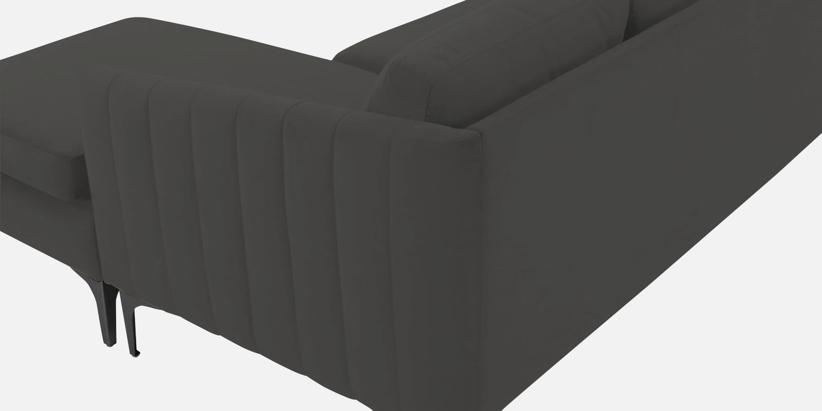 Haru Fabric LHS Sectional Sofa (2+Lounger) In Hory Grey Colour - Febonic Living