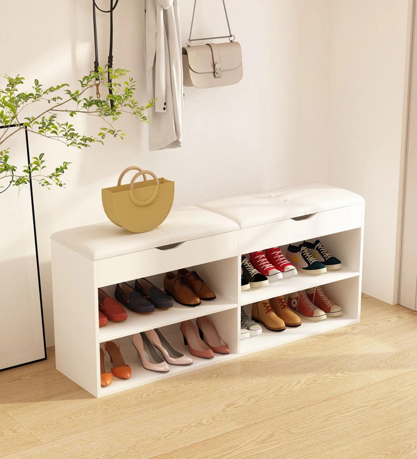 Barka Shoe Rack In Frosty White Finish - Febonic Living