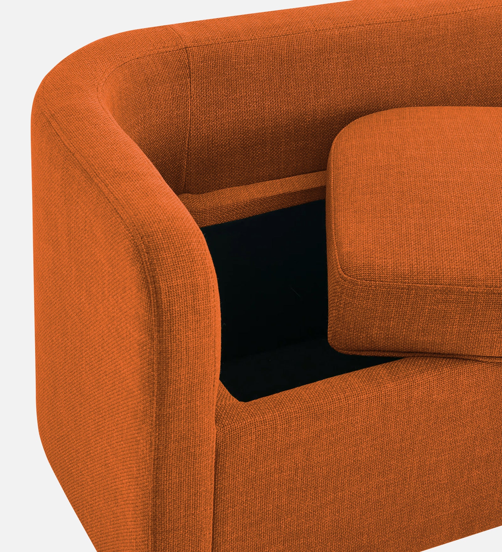 Cooper Fabric Storage Bench In Vivid Orange Colour - Febonic Living