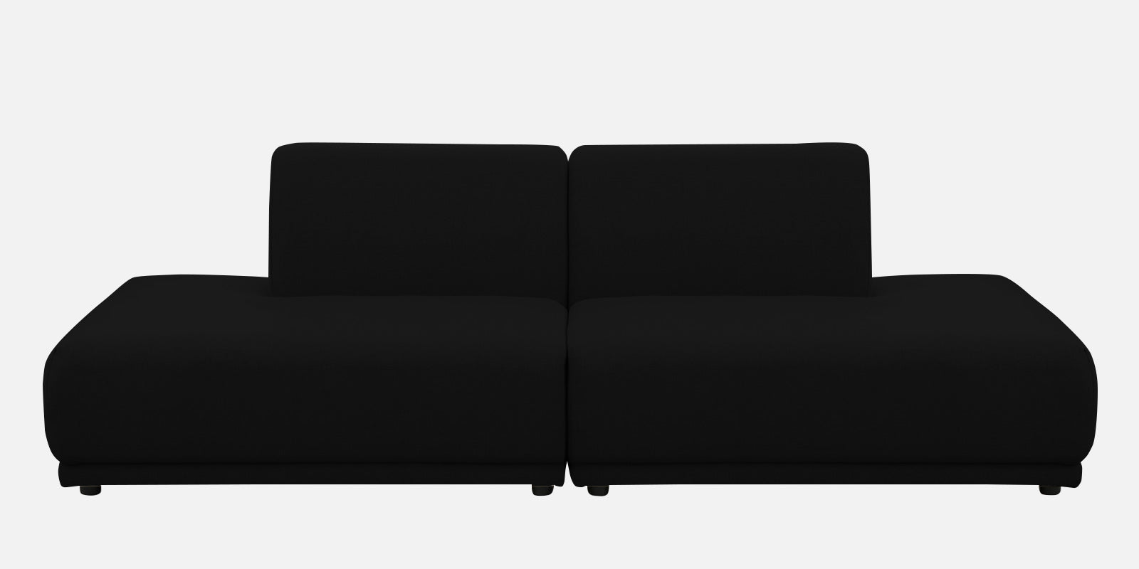 Adam Fabric LHS Sectional Sofa (3+Ottoman Lounger) In Zed Black Colour - Febonic Living