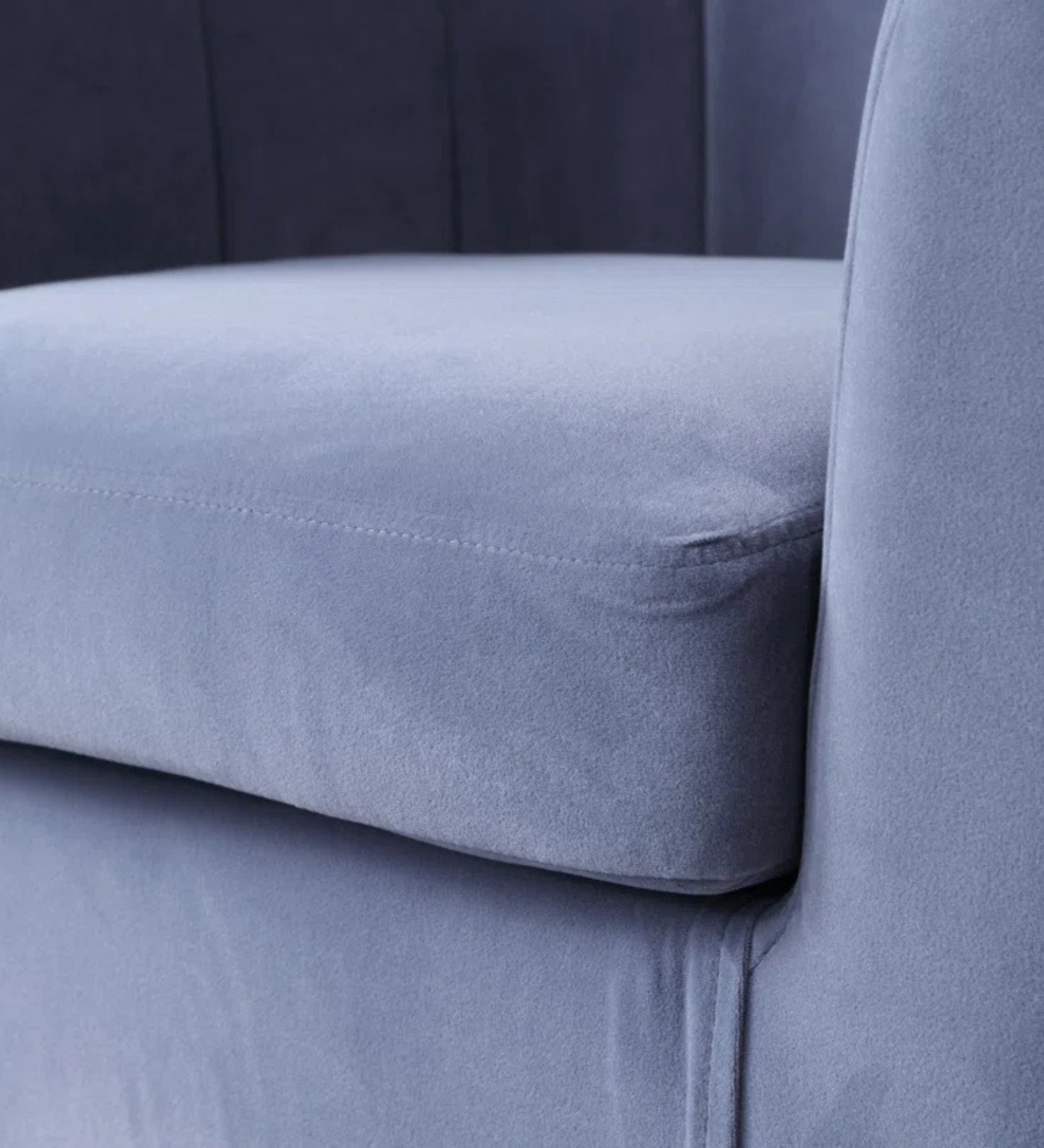 Cody Velvet Swivel Chair in Blue Colour