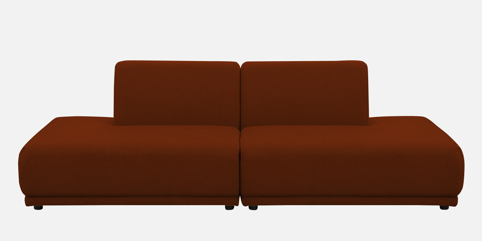 Adam Fabric LHS Sectional Sofa (3+Ottoman Lounger) In Burnt Orange Colour - Febonic Living