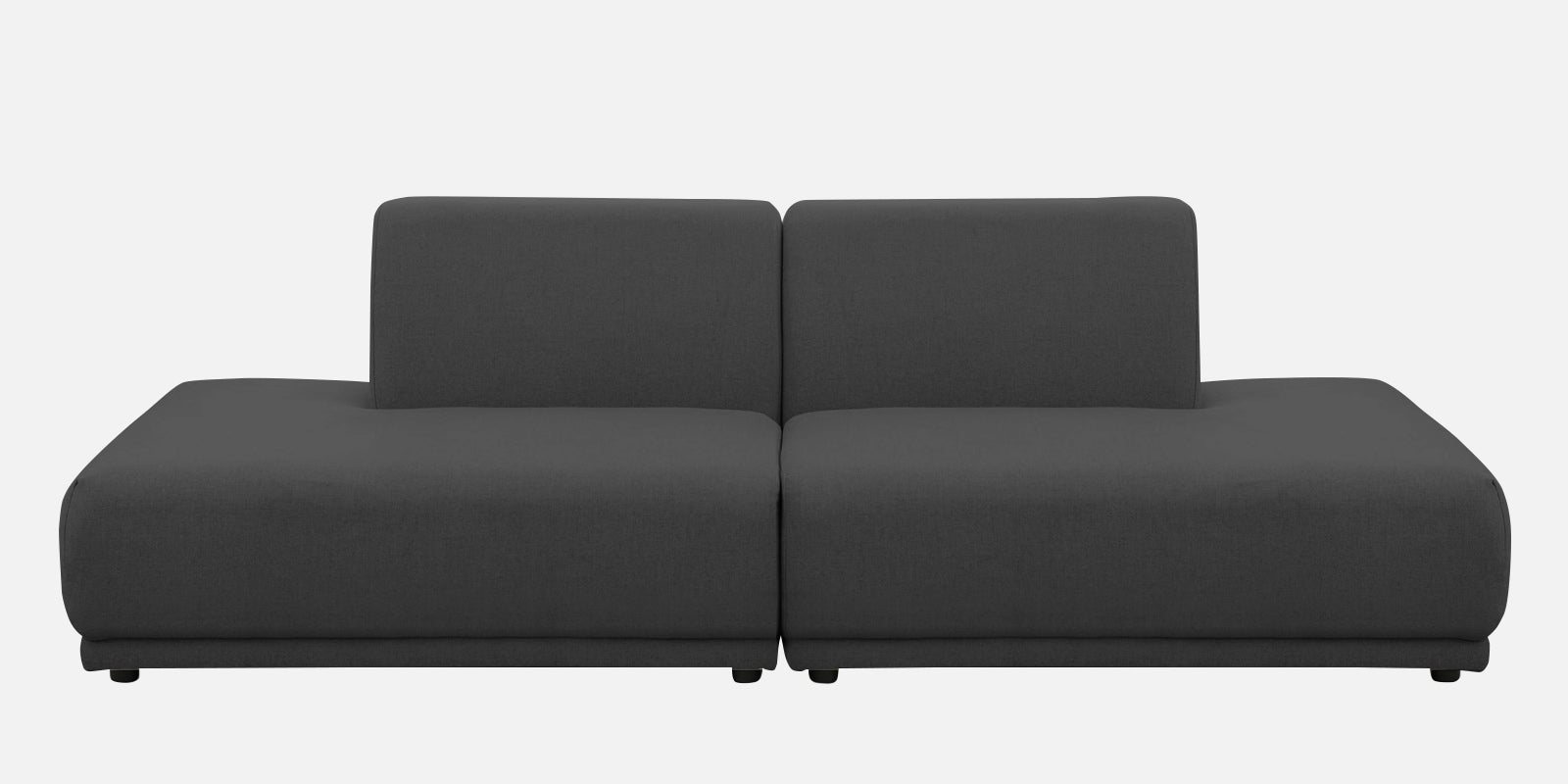 Adam Fabric LHS Sectional Sofa (3+Ottoman Lounger) In Charcoal Grey Colour - Febonic Living