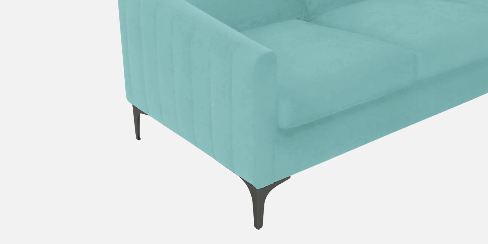 Haru Fabric LHS Sectional Sofa (3+Lounger) In Barmunda Aqua Colour - Febonic Living