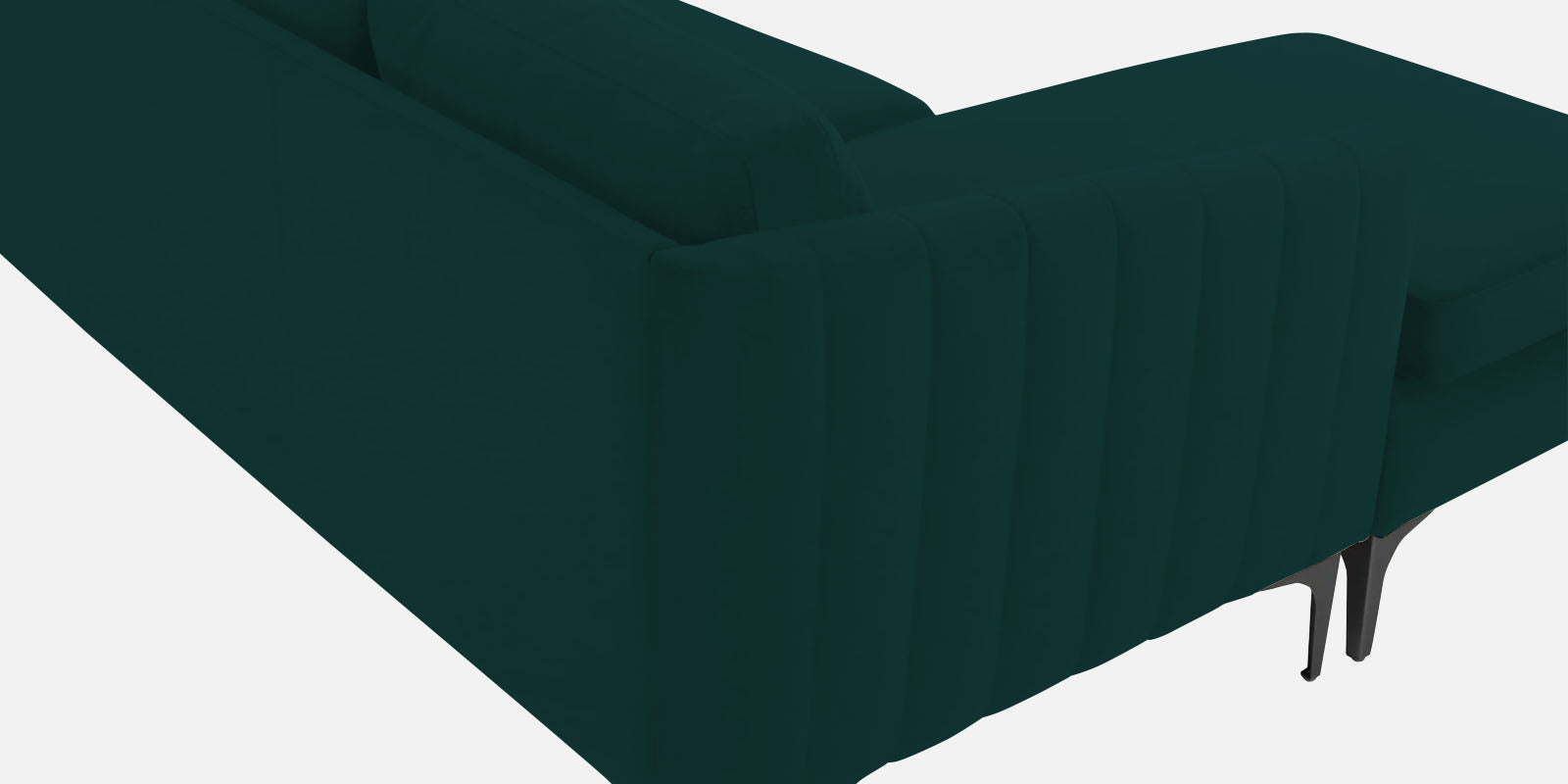 Haru Fabric RHS Sectional Sofa (2+Lounger) In Forest Green Colour - Febonic Living