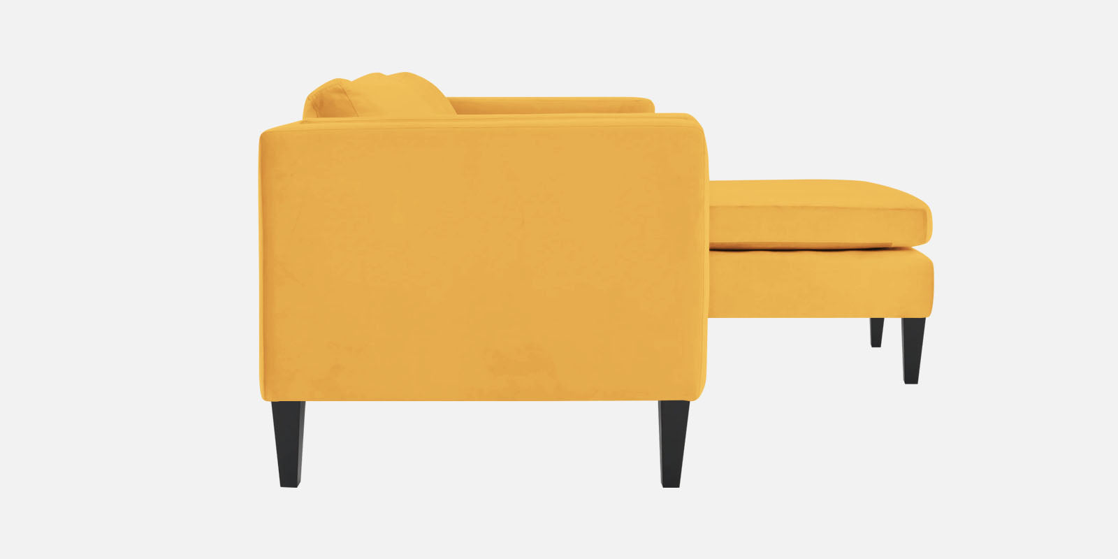 Jasper Velvet LHS Sectional Sofa (3+Lounger) In Turmeric yellow Colour - Febonic Living
