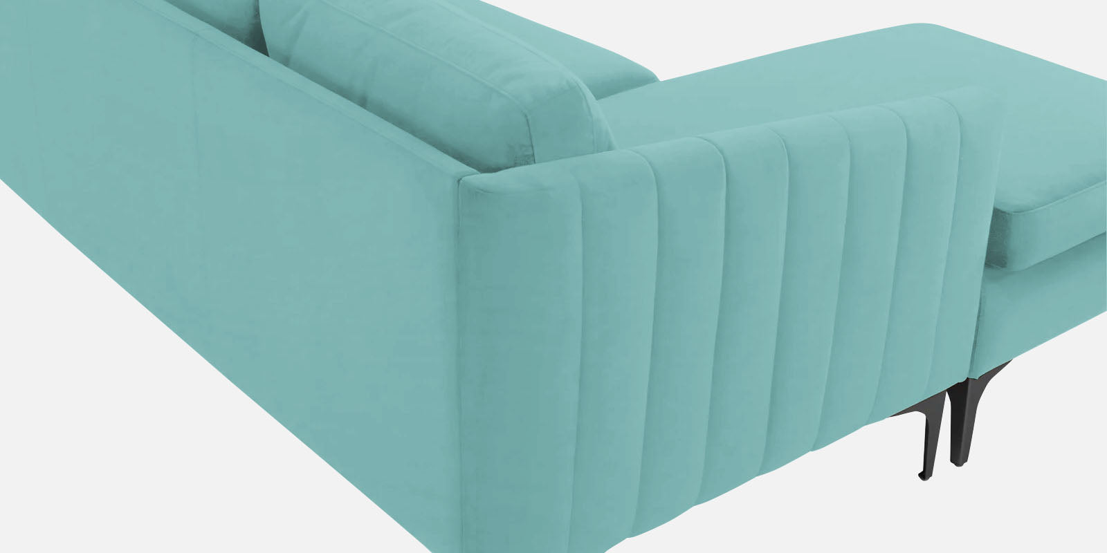 Haru Fabric RHS Sectional Sofa (2+Lounger) In Barmunda Aqua Colour - Febonic Living