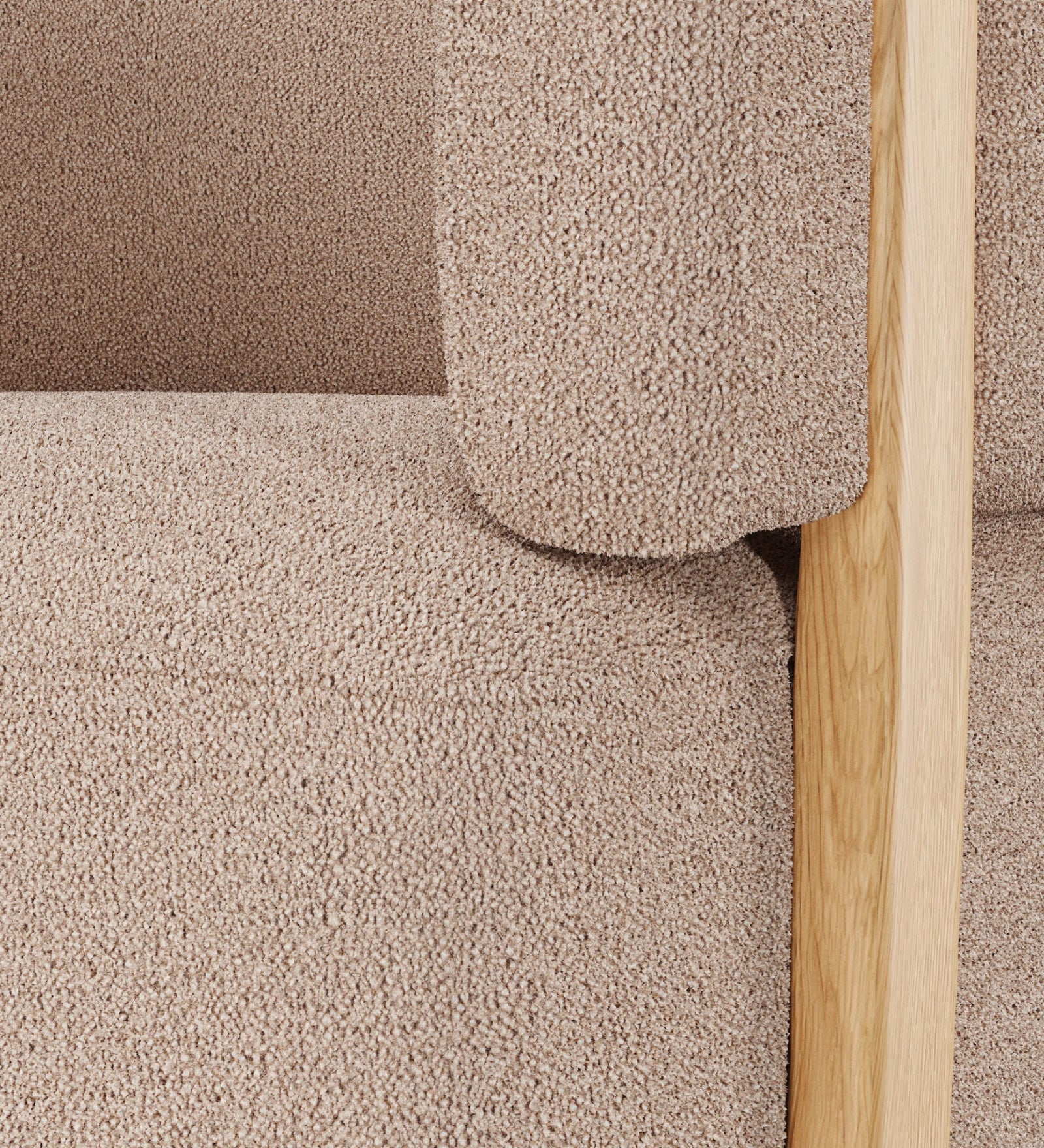 Simba Boucle Fabric Swivel Chair in Mushroom Beige Colour