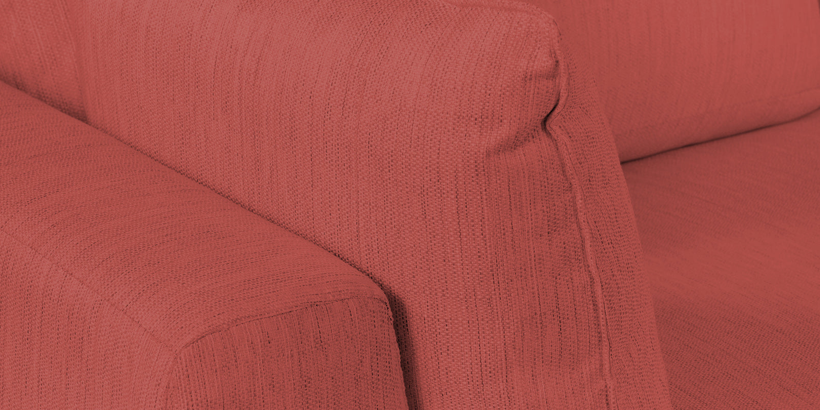 Ziggy Fabric RHS Sectional Sofa (3+Lounger) In Salmon Pink Colour - Febonic Living