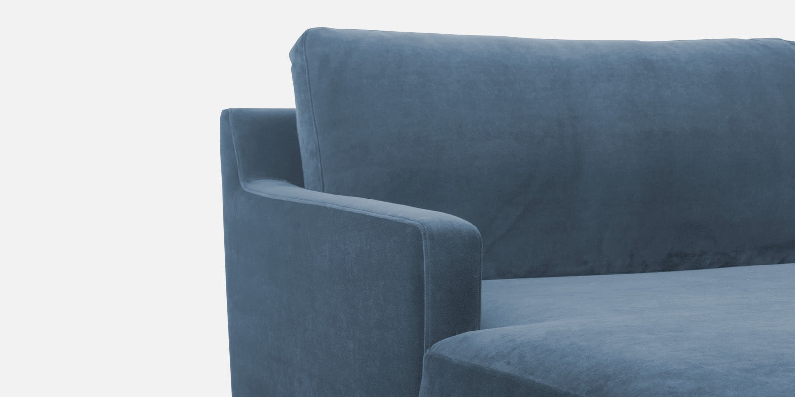 Jones Velvet RHS Sectional Sofa (3+Lounger) In Oxford Blue Colour - Febonic Living