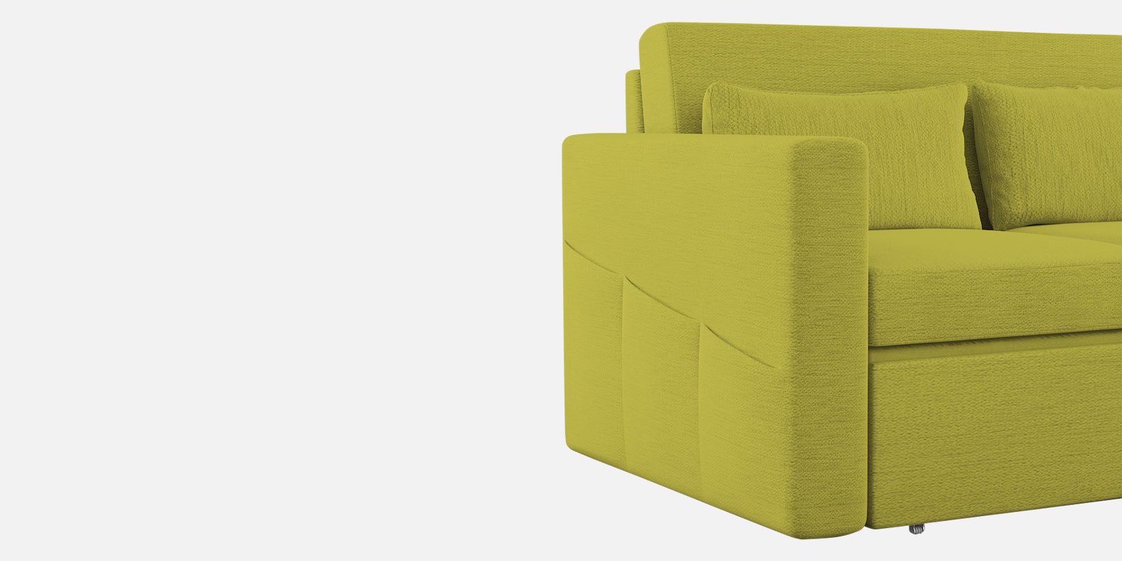 River Fabric 3 Seater Pull Out Sofa Cum Bed In Parrot Green Colour - Febonic Living
