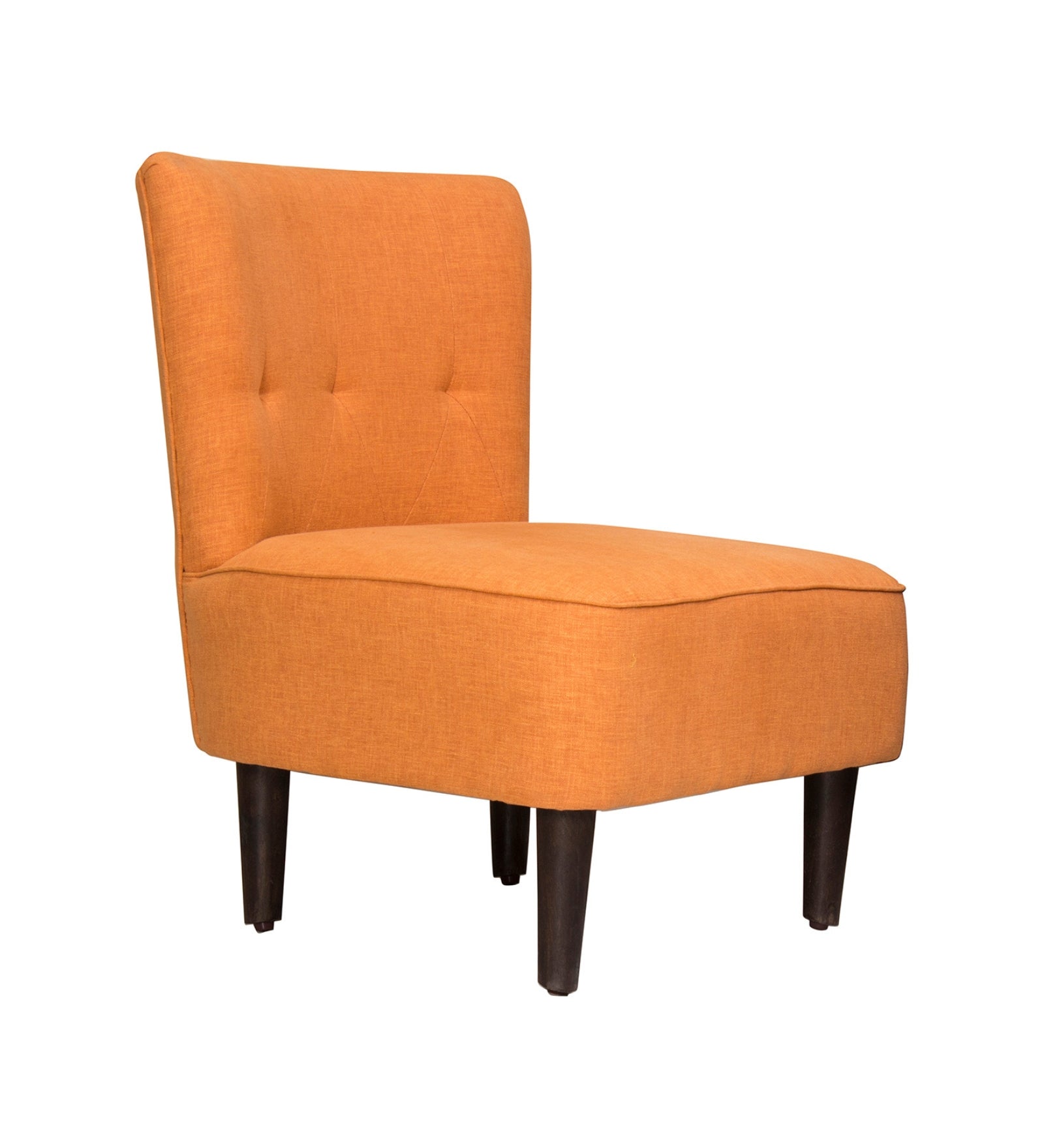 Lola Fabric Slipper Chair in Vivid Orange Colour - Febonic Living