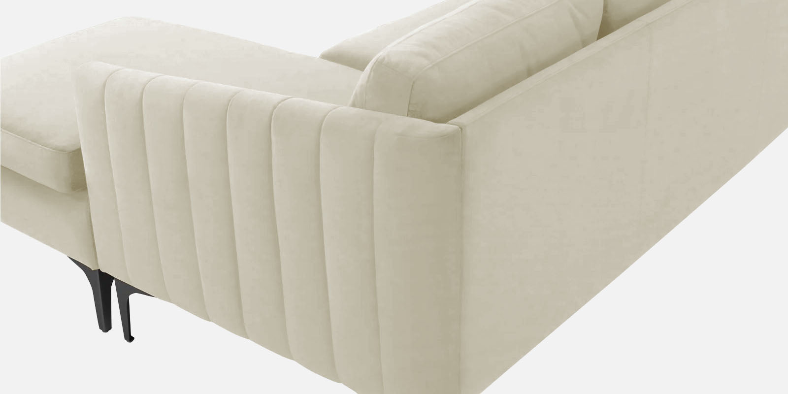 Haru Fabric LHS Sectional Sofa (2+Lounger) In Warm White Colour - Febonic Living