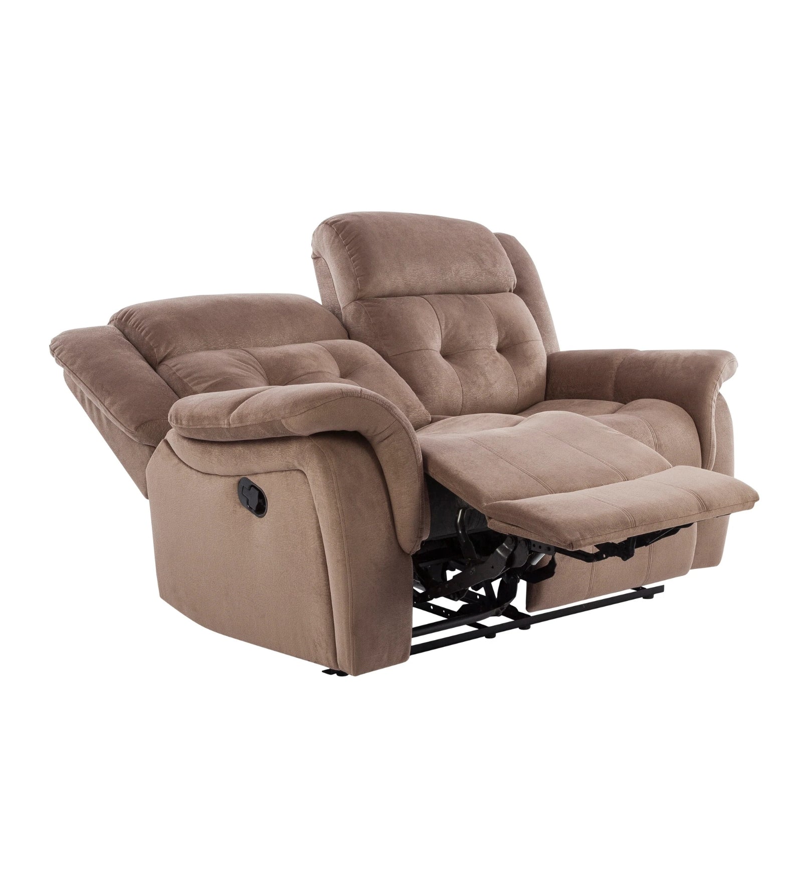 Joy Leatherette 2 Seater Manual Recliner In Marble Beige Colour - Febonic Living