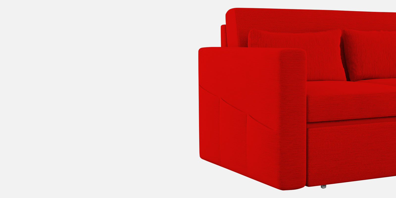 River Fabric 3 Seater Pull Out Sofa Cum Bed In Ruby Red Colour - Febonic Living