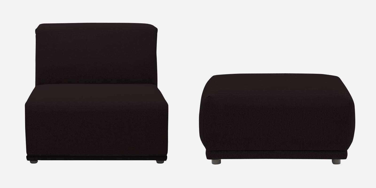 Adam Fabric LHS Sectional Sofa (3+Ottoman Lounger) In Cara Brown Colour - Febonic Living