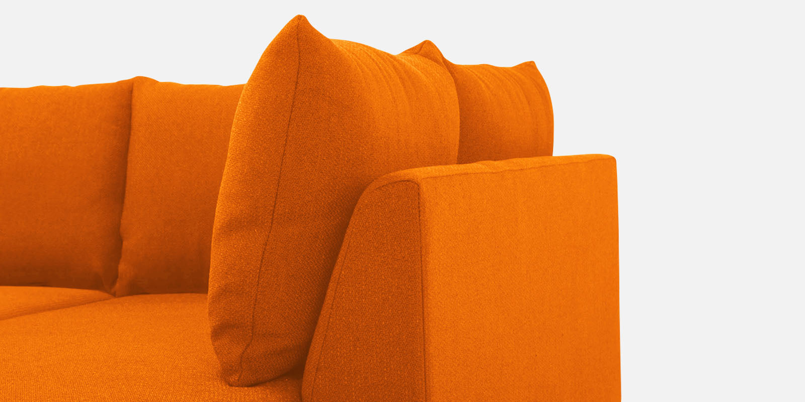 Ira Fabric LHS 6 Seater Convertible Sofa Cum Bed In Vivid Orange Colour - Febonic Living