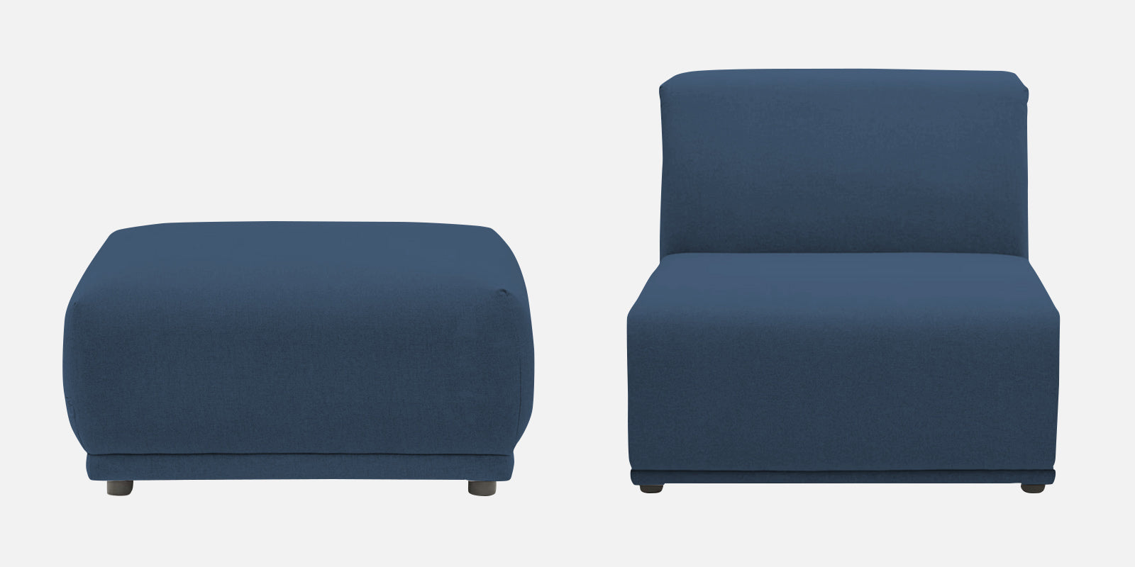 Adam Fabric RHS Sectional Sofa (3+Ottoman Lounger) In Light Blue Colour - Febonic Living
