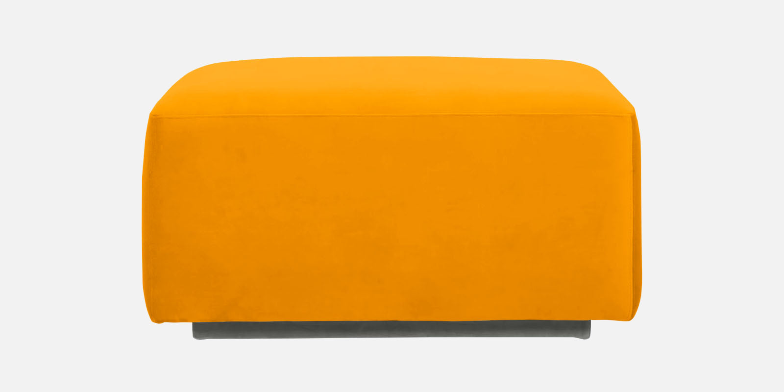 Bufa Velvet RHS Sectional Sofa In Saffron Yellow Colour With Ottoman - Febonic Living